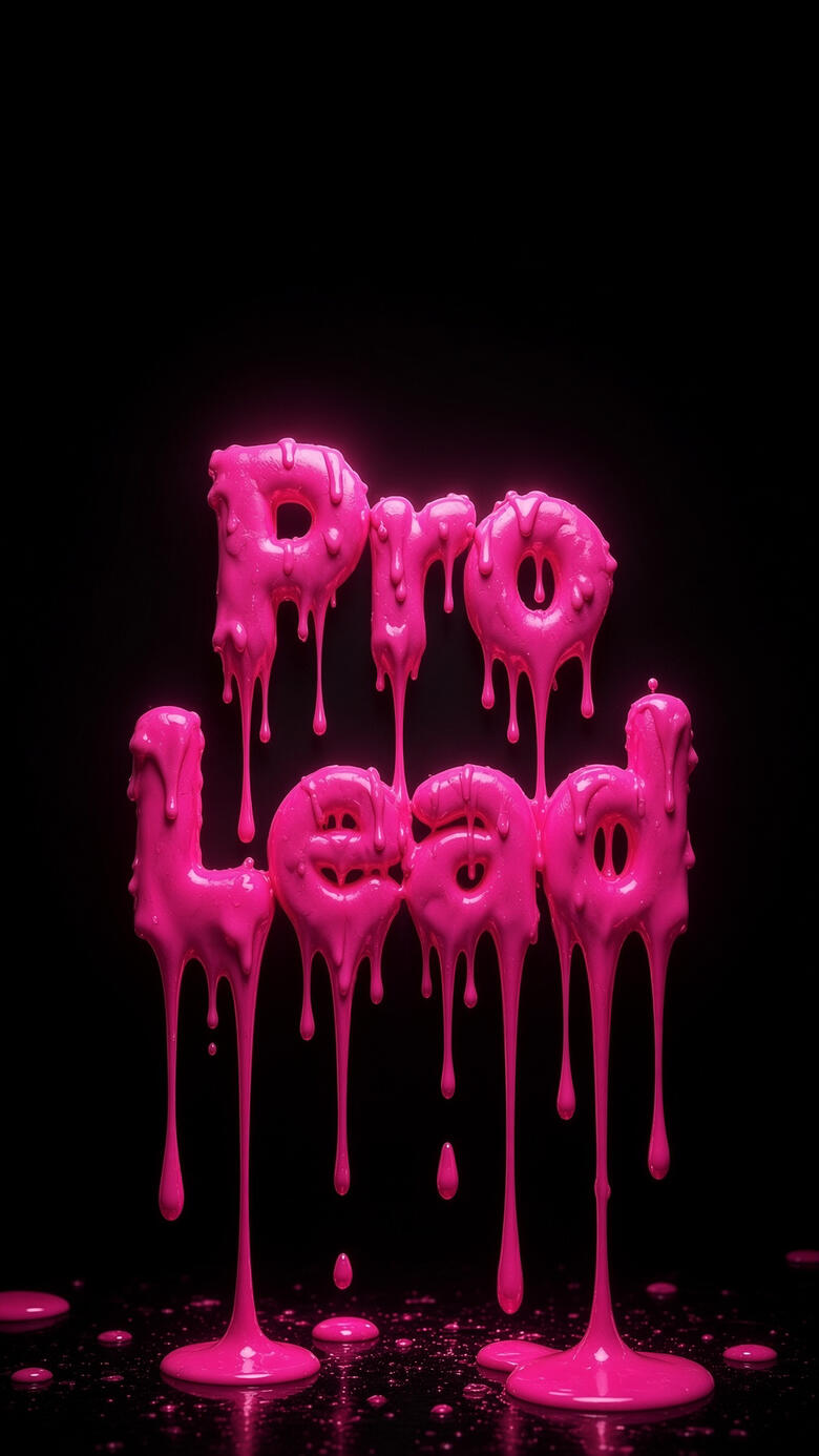 “ProLead logo — dripping pink neon text on black background”