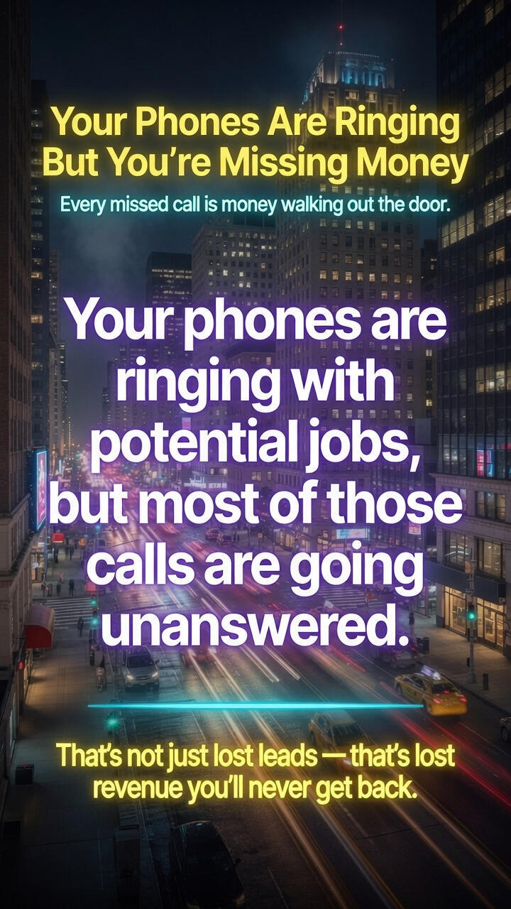 “Unanswered phone calls representing lost leads and revenue for contractors”