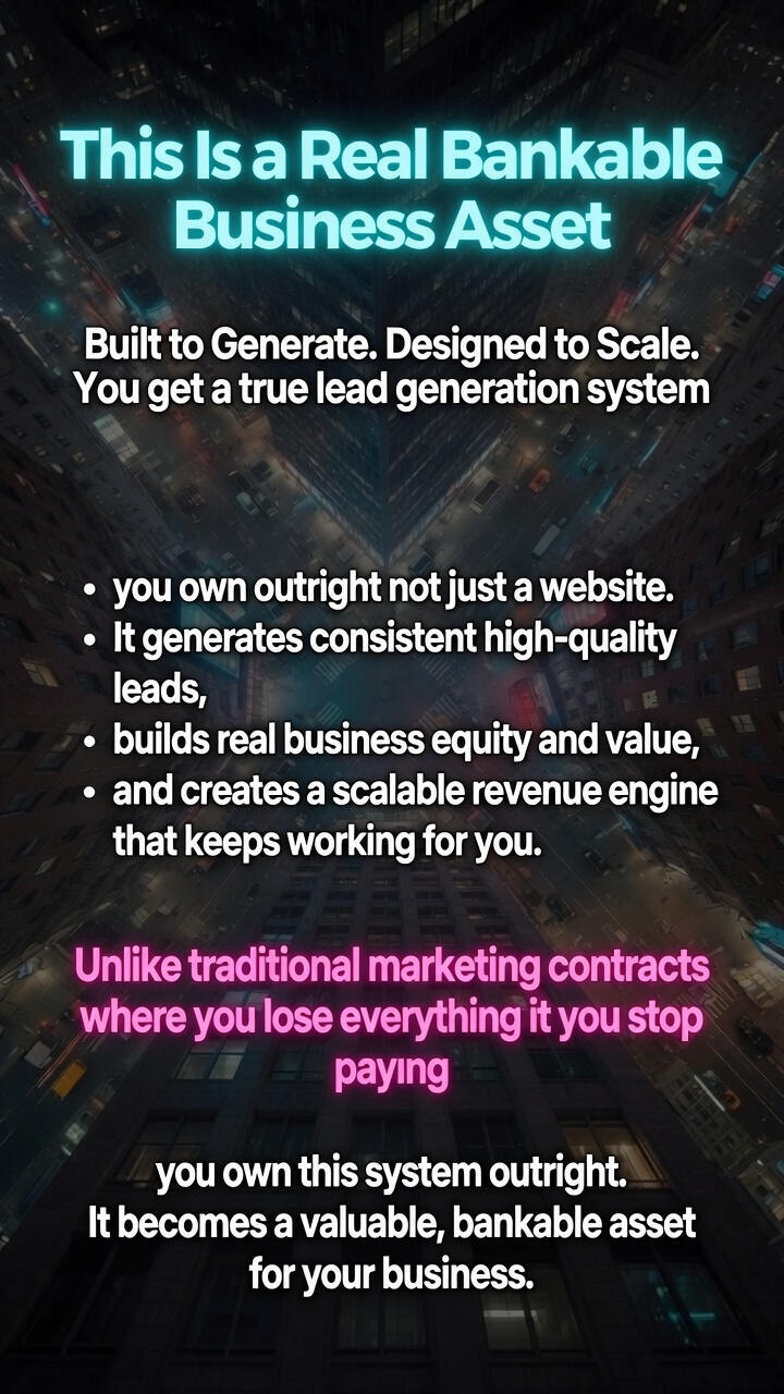 “Owned lead generation system that builds business equity and recurring revenue”
