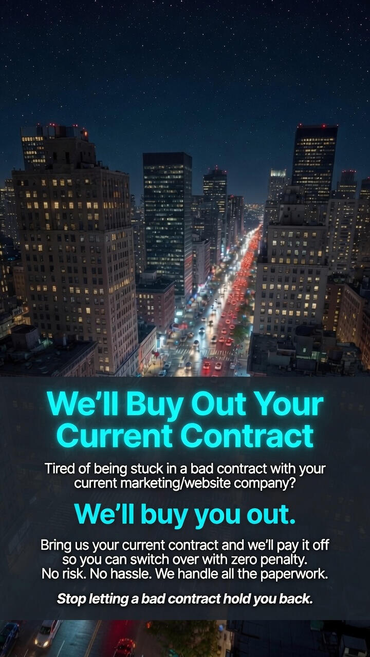 “Offer to pay off a contractor’s existing marketing contract with zero penalty”